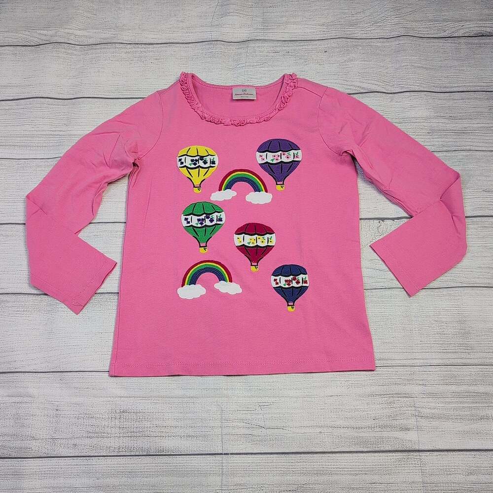 8 Hanna Andersson Hot Air Balloon Applique Long Sleeve Tee